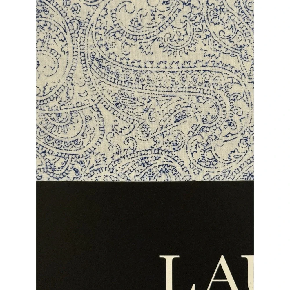 RALPH LAUREN Soma Blue Paisley‎ FULL SHEET SET DESIGNER 4P COTTON